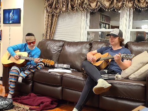 Dovid Litt and Robert Wolf jammin' out!